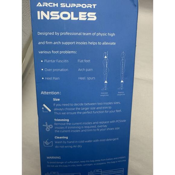 PCSsole Heavy Duty Arch Support Insoles, Plantar Fasciitis Orthotic *READ.. - Picture 12 of 12